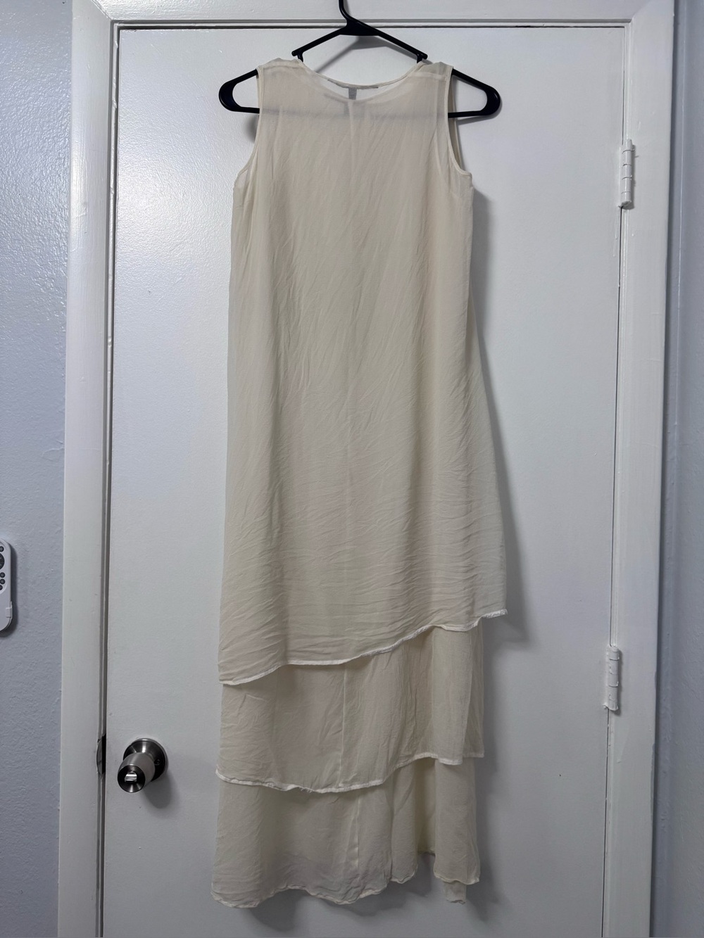 Sleeveless Cream Layered Maxi Dress